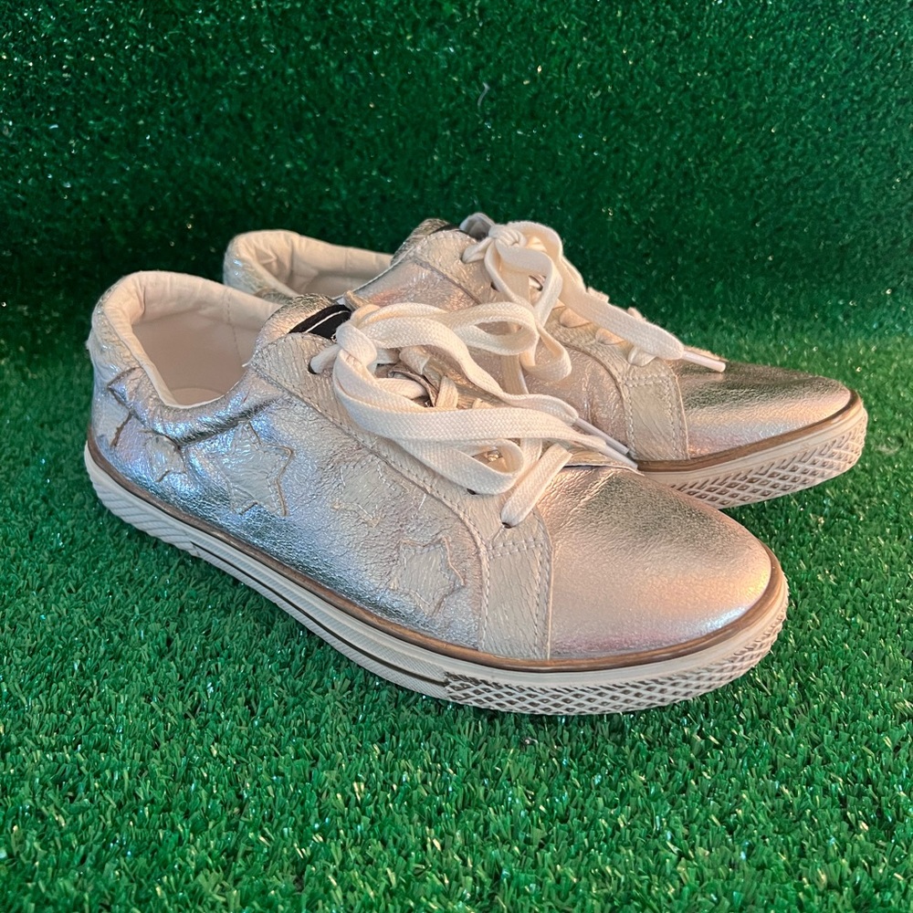 Women’s Bebe Sport Destine Lace Up Metallic Sneakers